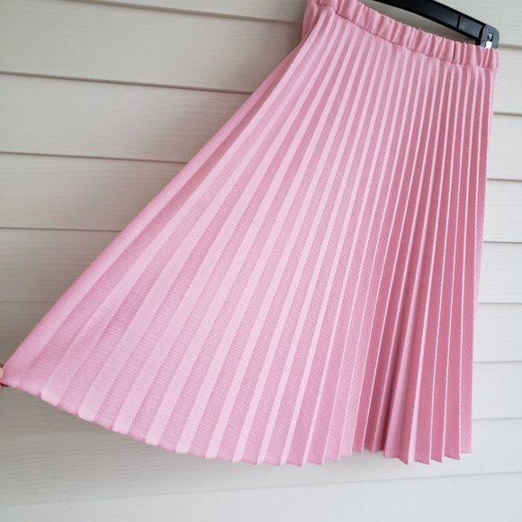 Vintage 70s pastel pink polyester pleated / accordion skirt - Picture 2 of 5